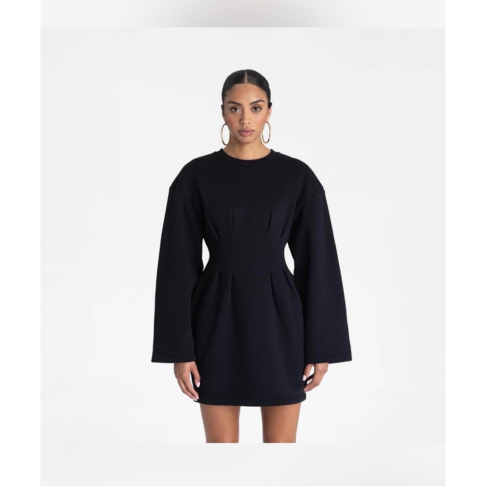 KBB by Kahlana‎ Target Sweatshirt Dress Sz S Black Mini Athleisure Lounge Goth